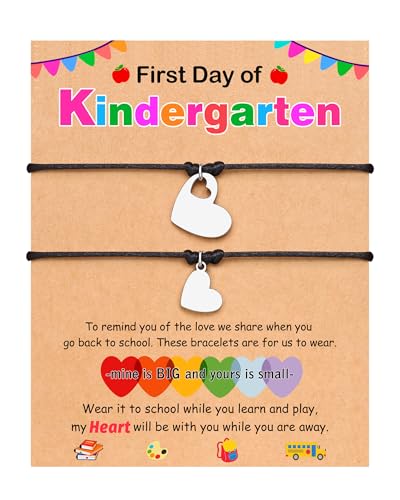 Image of First Day of Kindergarten /Preschool Gift Back to School Bracelet Mommy and Me Matching Mother Daughter Bracelets