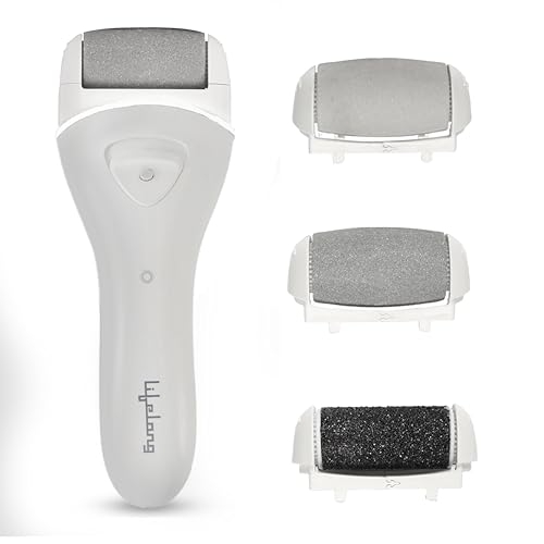 Lifelong Callus Remover for Feet | Electronic Rechargeable Foot Scrubber for Dead Skin, 3 Changeable...