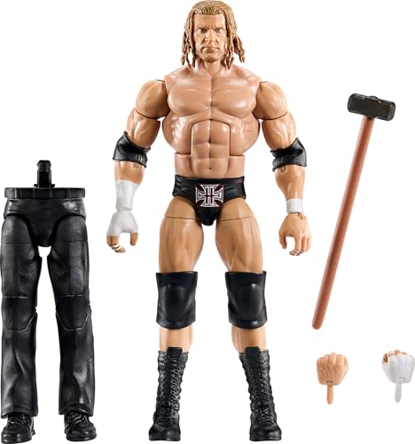Mattel WWE Elite Collection SummerSlam con William Regal Triple H Figura de acción y accesorios, conjunto de juego de los principales eventos en directo con piezas para construir, JCJ57
