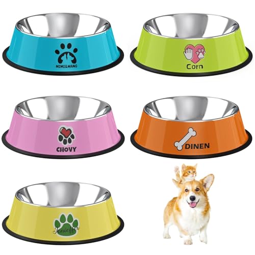Ciotola per cani in acciaio inox personalizzata con nome, ciotola per animali domestici, ciotola per animali domestici (stile 2)