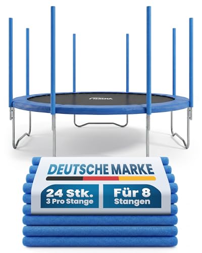 Terena Stangenschutz Trampolin – Trampolin Schaumstoff – 24 Schaumstoffrohre je 60cm – Perfekt für 8 Stangen mit 180cm Höhe – Schaumstoff für Trampoline Stangen mit Ø 25mm – Ersatzteile für Trampoline