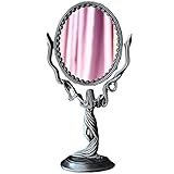 Montecarduo Vintage Tischspiegel Make-Europäischer Jahrgang Traubenzweig Mit Blumen Design Antike Doppelseite Tisch Dekor Schaukel Kosmetik Spiegel Für Schlafzimmer, Badezimmer Haus Antike Dekorativ