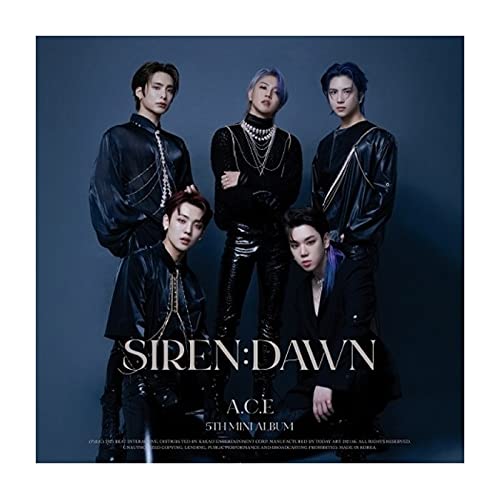 A.C.E Siren : Dawn 5th Mini Album Moon-Navy Version CD+1p Poster+76p PhotoBook+1p Sticker+1p Both Side PhotoCard+1p Selife PhotoCard+1p Lenticular PhotoCard+Message PhotoCard SET+Tracking Kpop Sealed