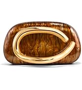NEWROGENG Clutch Purses for Women Formal, PU Leather/Marble Acrylic Evening Bags with Chain, Tren...