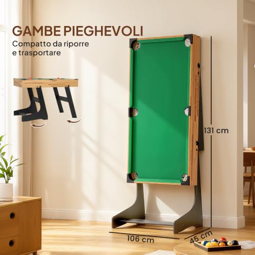 Quarta immagine SPORTNOW Tavolo Multigioco 13 in 1 Pieghevole per Adulti Bambini Casa