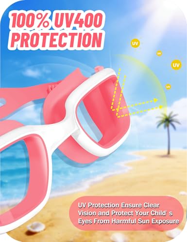 Image of Vvinca Kids Swim Goggles, Swimming Goggles for Kids 3-14 Anti-Fog UV Protection No Leak Pool Glasses for Boys Girls