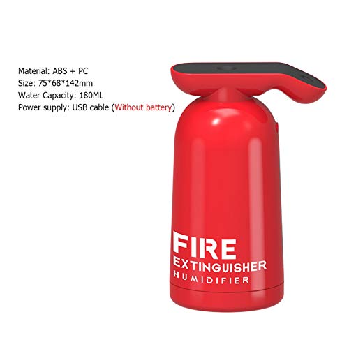 CGRTART Fire Extinguisher Air Humidifier USB Mist Maker Fogger 180ML Cool Water Aroma Diffuser for Home Car Air Purifier (Color : Red)
