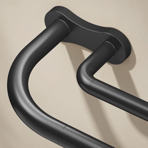 Rpxaiy Double Curtain Rod, Black Wrap Around Blackout Dual Rod, 34-60 Inch