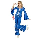Fun Shack Disfraz Mujer Años 70 Disco Mamma Mia, Disfraces Discoteca para Carnaval y Halloween, L