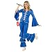 fun shack 70 Disco Costume for Women Blue Flares, Disco Queen Jumpsuit, Retro Dance Outfit for Parties, Medium