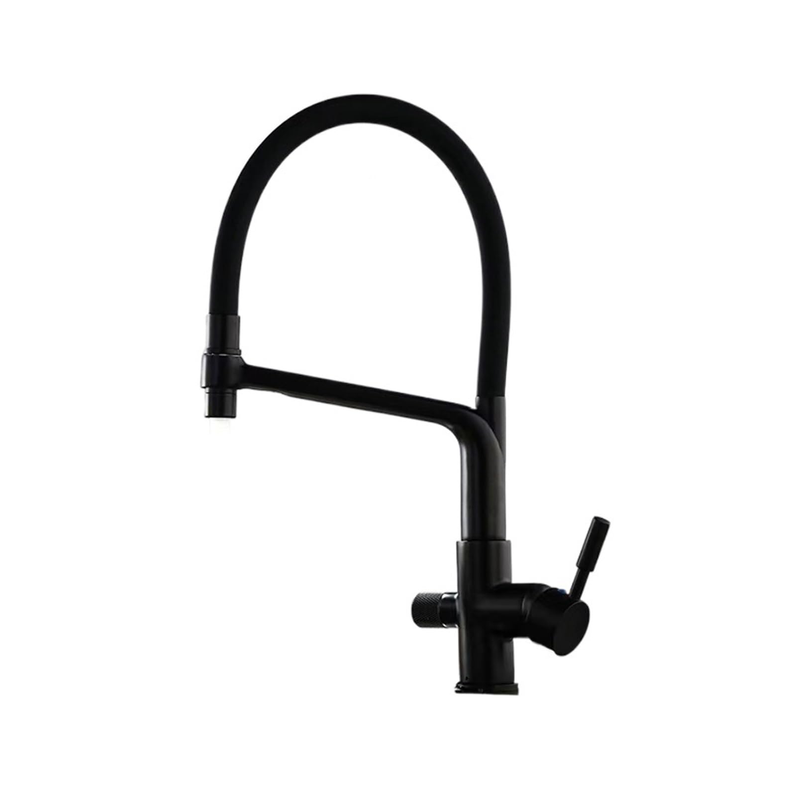 Filter Kitchen Faucet Black Dual Spout Drinking Water Faucet Mixer 360 Degree Rotation Hot Cold Water Purification Feature Tap(White)