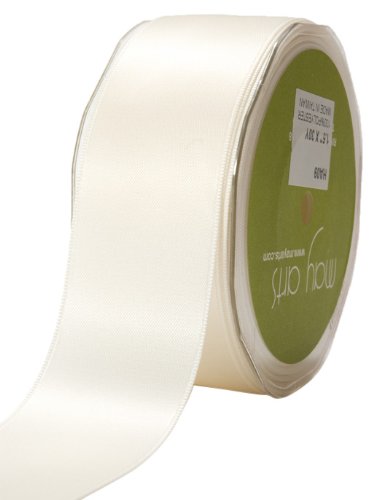 May Arts 1-1/2-Inch Wide Ribbon, Ivory Satin