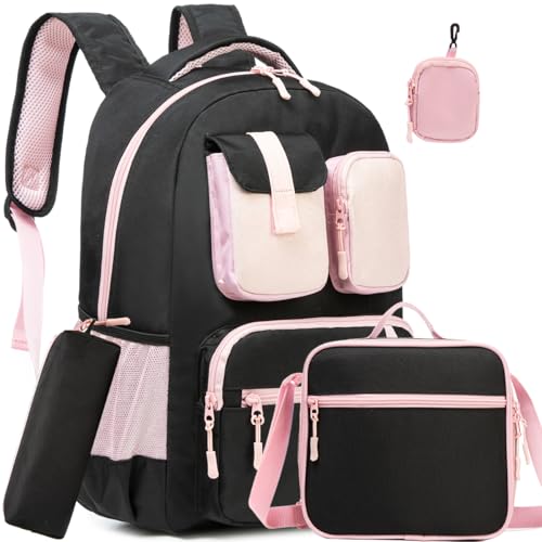 ZBAOGTW Linda mochila estética para meninas mochila escolar para meninas mochila com lancheira mater