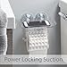 Bath Bliss Suction Cup Toilet Paper Dispenser | Power Lock Suction Mount | Phone and Wipes Holder Tray | Not Tools Required |Smooth Surfaces Only | Tile | Glass | Metal | Plastic | Bathroom | Clear