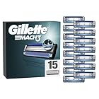 Gillette Mach3 Base 15 Lametta Di Ricambio Per Rasoio Barba Gillette, Con Striscia Lubrificante Per Una Scorrevolezza Fluida E Rivestimento Della Lama Progettato Per Ridurre