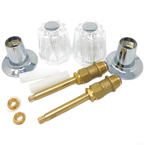 Kit de molduras de ducha, juego de reconstrucción de bañera con acabado cromado con asas acrílicas para control de temperatura de agua fría y caliente