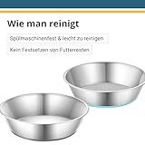 PEGGY11 Edelstahl Futternapf für kleine und mittelgroße Hunde, 720 ml, rutschfest mit Silikonboden, stabil & leise, 2er Set