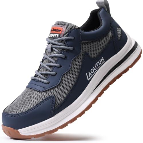 Image of LAoutun Steel Toe Shoes for Men Women Safety Work Shoes Indestructible Steel Toe Sneakers Lightweight Work Shoes Toe Shoes