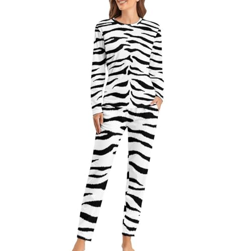 Pyjama femme cheval à rayures avec t-shirt manches longues