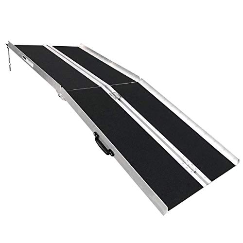 Allcure 6' (72" X 31") Extra Wide Non-Skid Aluminum Wheelchair Scooter Loading Ramp 6Ft, Lightweight Folding Portable Traction Ramp #TOP1