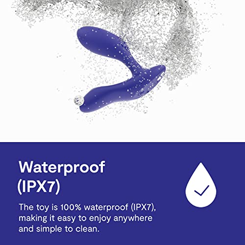 Image of We-Vibe Vector+ Vibrating Butt Plug Adult Sex Toy | Silicone Perineum & Prostate Massager Male Sex Toy | Long Distance App & Remote Control Anal Vibrator | 10 Modes Anal Plug for Couples | Blue