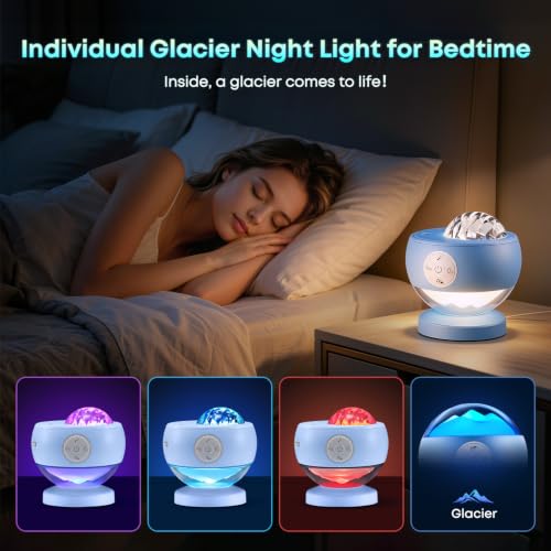 Image of COOLNIGHT Ambient Lighting Sound Machine Aurora Night Light Projector with 30 Sounds,16 Colors Star Northern Lights Projector, Remote Timer Ocean Projector for Bedroom Gaming Living Room