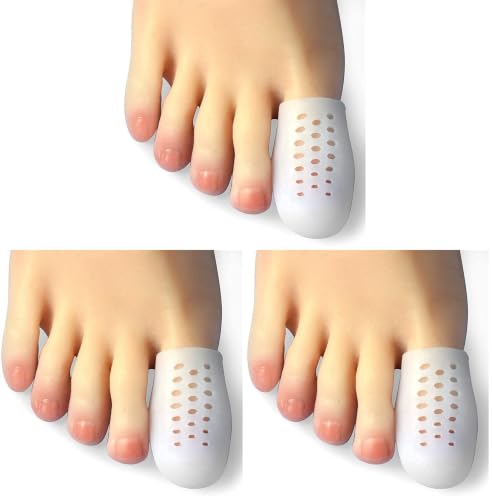 Image of Hoogoo Big Toe Cap, 10 Pcs Breathable Toe Protector Toe Cover Sleeves with Holes, Provides Relief from Missing or Ingrown Toenails, Corns, Blisters, Hammer Toes, Reduce Friction (Pack of 3)