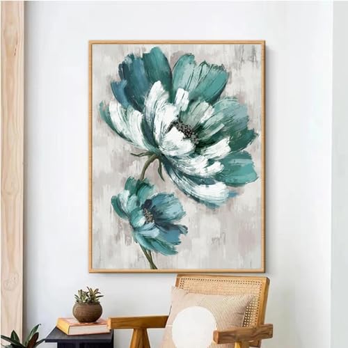 Impression sur toile fleurs vertes KEBIA d'une finesse artistique supérieure