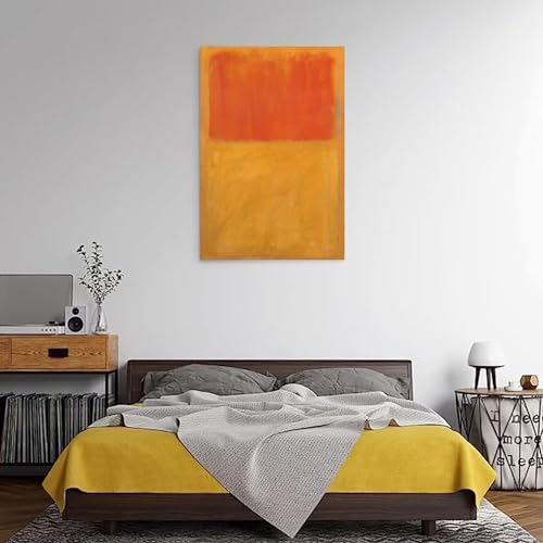 Impression sur toile abstraite orange tableau décoratif mural Rothko 40 x 60 cm