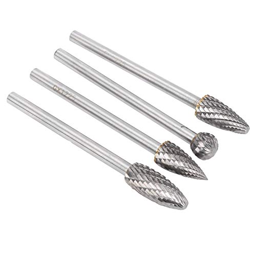 Set de 4 fresas rotativas de carburo de tungsteno miniatura 7