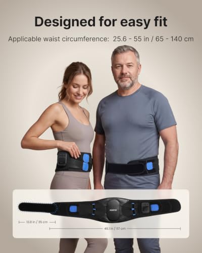 Image of RENPHO Heating Pad for Back Brace, FSA Eligible HSA, Gifts for Men Women, Portable Cordless Wearable Belt with Massager, Lower Back Support Pain Relief with 5 Heat 3 Vibration, Detachable Support