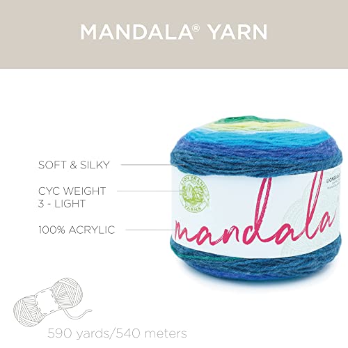 Image of Lion Brand Yarn Mandala Yarn, Multicolor Acrylic Yarn for Knitting and Crocheting, 2-Pack, Kraken