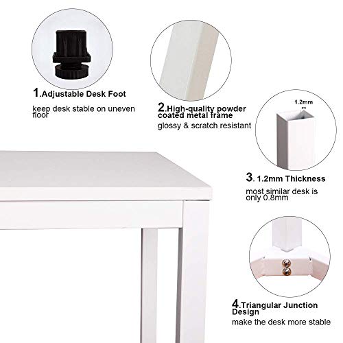 Need Computer Desk, 55 Inches Large Office Desk Workstation For Home And Office Use, White #TOP4