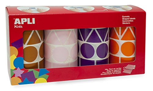 Pack gommettes 4 rouleaux XL autocollants enfants pour loisirs créatifs et éveil