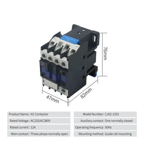 Contacteur magnétique CJX2 AC 12A commande 12V pour automatisme maison - 4