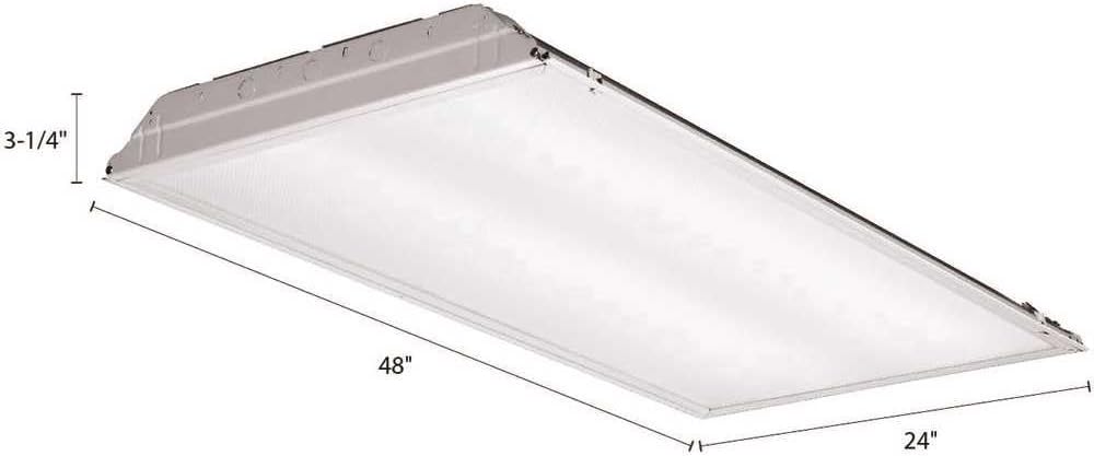 White 48-Inch LED Fluorescent Indoor/Outdoor Troffer Light