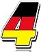 Biomar Labs® Número 4 Bandera Nacional Alemania Germany Calavera Vinilo Adhesivo Pegatina Coche Auto Motocross Moto Sport Start Racing Tuning N 254