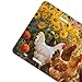 UEQIKI Rooster Garden Oil Painting Front License Plate for Women Car Vanity Plates Decorative Aluminum Metal Cute Novelty License Plate Cover for Men 6x12 Inch (4 Holes)