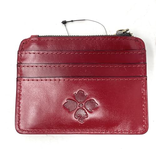 Image of Patricia Nash Leather Cassis ID Card Case Wallet, Berry Red