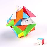 QYTOYS Axis Version Magic Cube 3x3x3, Fluctuation Angle Twisty Puzzle Toy, Durable Stickerless ABS Colorful Cube