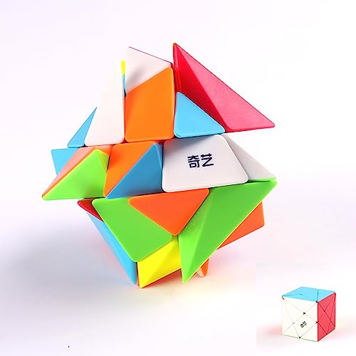 QYTOYS Axis Version Magic Cube 3x3x3, Fluctuation Angle Twisty Puzzle Toy, Durable Stickerless ABS Colorful Cube
