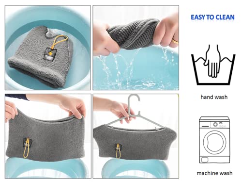 Kellegour 6 Stück Toilettensitzbezug Warm,mit Aufhängeschlaufe,WC-Sitz-Pad Waschbar Toiletten Sitzbezug Die,mit 6 Transparenter Haken,Toilettendeckelbezug Zubehör Passt auf Alle Ovalen WC-Sitze – Bild 6