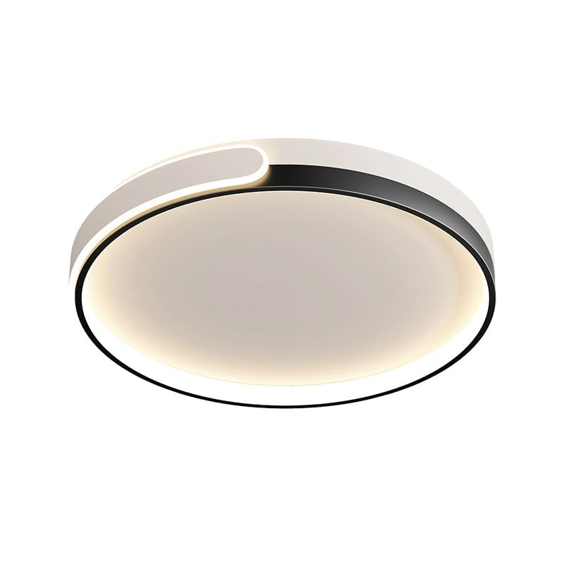 Plafonnier LED dimmable en acrylique noir de 40cm pour éclairage de salon