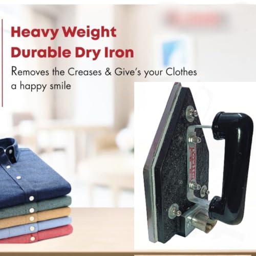 Image of 4.5 kg Heavy Weight Stainless Steel Laundry Electric Dry Iron Press Box 750 Watts for Drycleaners, Laundry, Hotels, Industrial, Tailors Shop and Textile | Black. For industrial Use Only