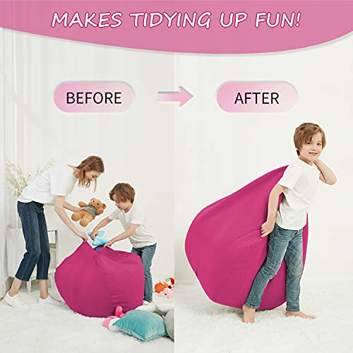 Langla-Shades Bean Bag Chair Cover, Indoor Outdoor Beanbag Seat Sofa without Filling, Rose Red, 80cm x 90cm - Image 4