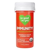 So Good So You Organic Immunity Shot, Watermelon Strawberry, Cold-Pressed, Contains Probiotic, Kosher, Non GMO, 1.7 Fluid Ounces (Pack of 12)