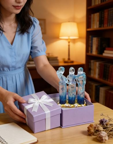 Figurilla Tres Hermanas de Vidrio de Mar, 5 pulgadas miniatura 5