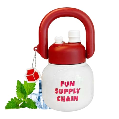 BommFu Botella Térmica Aislada | 680 ml Jarra Térmica de Acero Inoxidable con Asa | Vaso Portátil con Tapa y Pajita para Mujeres y Niñas - Senderismo, Escuela, Ciclismo y Picnic
