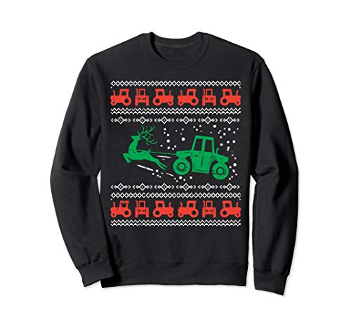 Farm Tractor Reindeer Fun Ugly Christmas Sweater Farmer Gift Sweatshirt