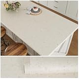 VEELIKE Off White Flecked Granite Contact Paper for Countertops Peel and Stick Waterproof Marble Contact Paper 15.7''x118'' Self Adhesive Vinyl Countertop Wallpaper for Bathroom Kitchen Counter Top
